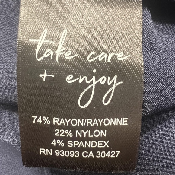 NIC+ZOE Pants Womens 16 Blue Navy Wide Leg Polished Wonder Stretch Crop Pull Ons - Picture 5 of 7